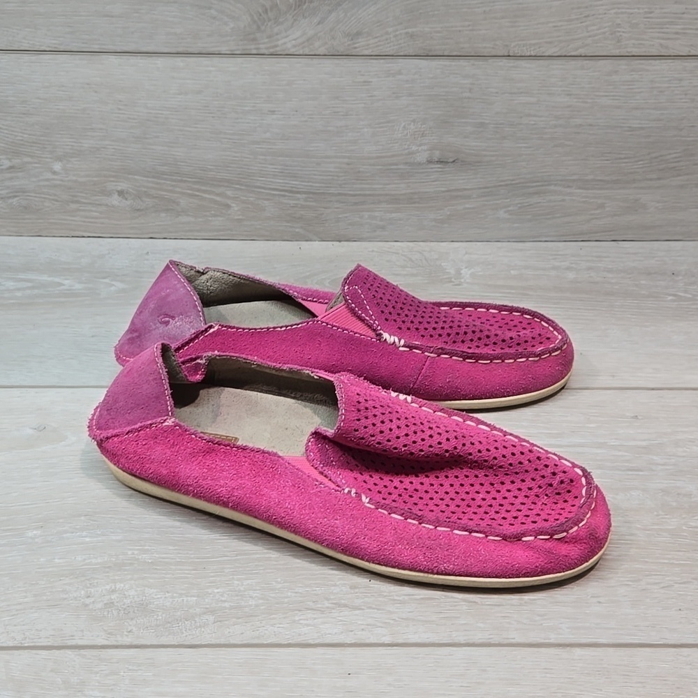 Olukai Women Nohea perf Suede Loafer Flats Slip on slippers shoes sz 7